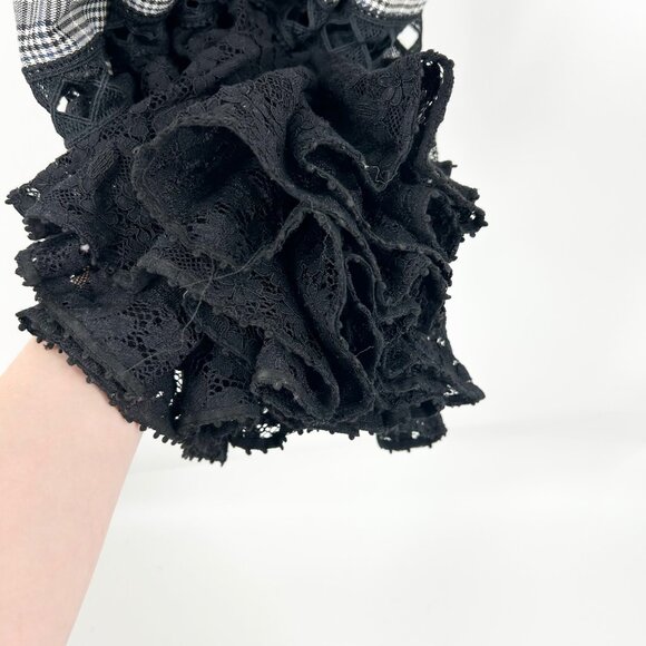 Martha Medeiros Plaid Lace Lace Up Neckline Maxi Dress - Picture 11 of 11